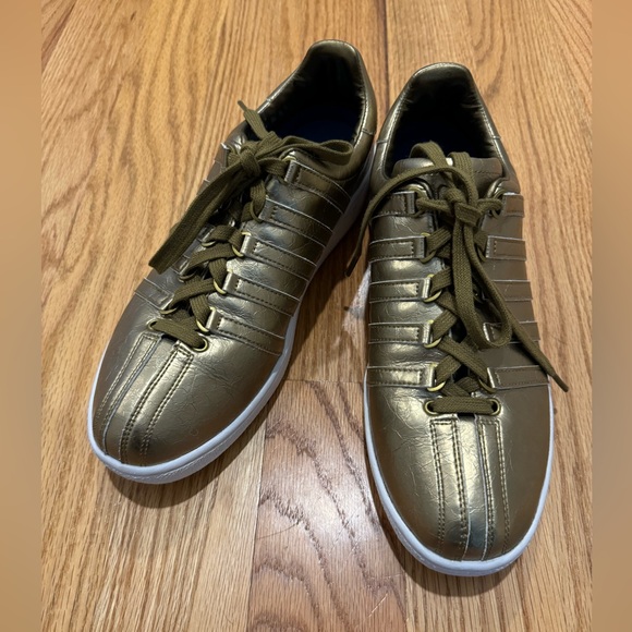 K-Swiss Men’s Gold Leather Lifestyle Shoes Size 11 - Picture 2 of 11